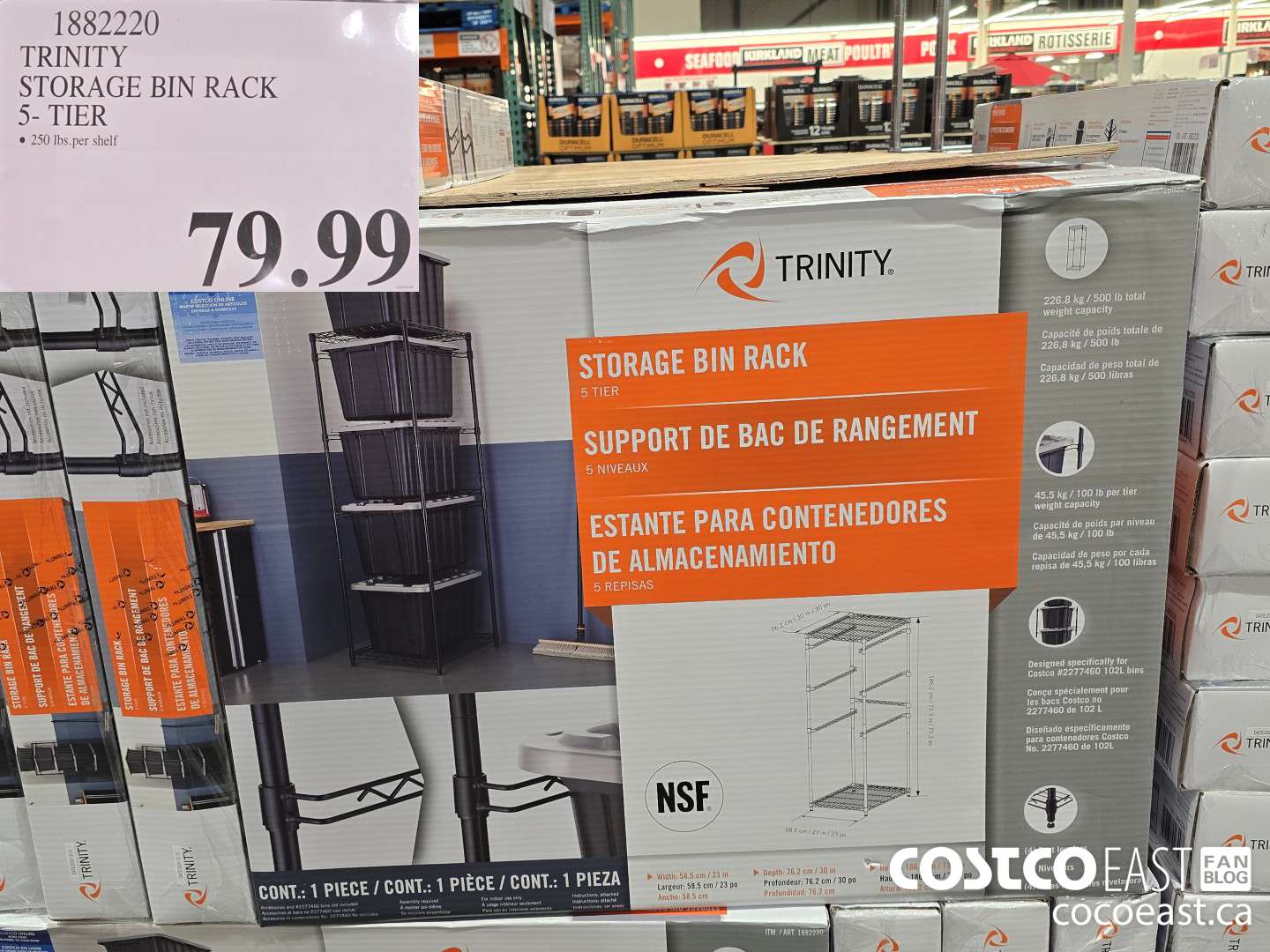 1882220 TRINITY STORAGE BIN RACK 5-TIER $79.99