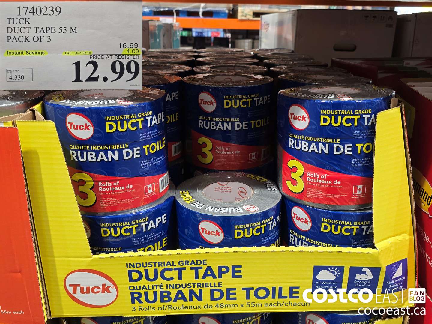 1740239 TUCK DUCT TAPE 55M PACK OF 3 ($4.00 INSTANT SAVINGS EXPIRES ON 2025-02-16) $12.99