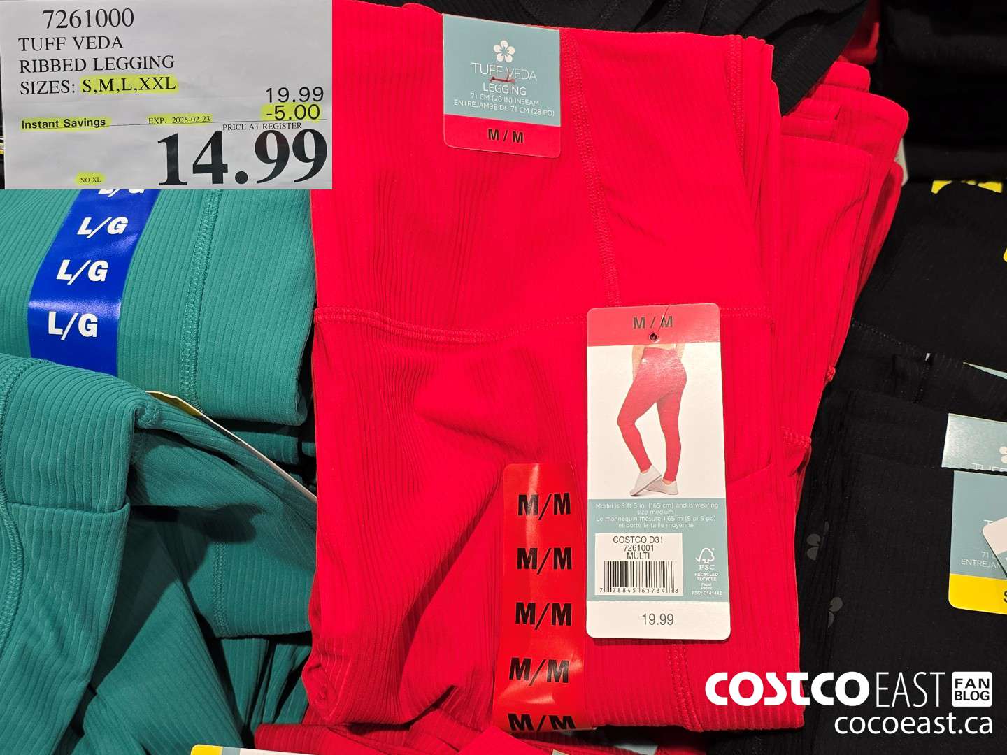 7261000 TUFF VEDA RIBBED LEGGING + LADIES SIZES: S,M,L,XXL ($5.00 INSTANT SAVINGS EXPIRES ON 2025-02-23) $14.99