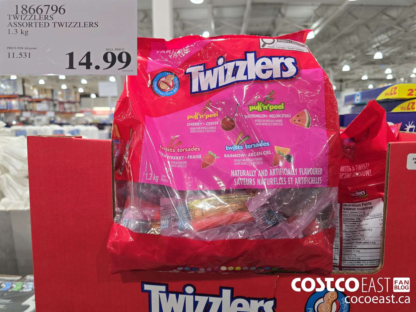 1866796 TWIZZLERS ASSORTED TWIZZLERS 1.3 KG $14.99