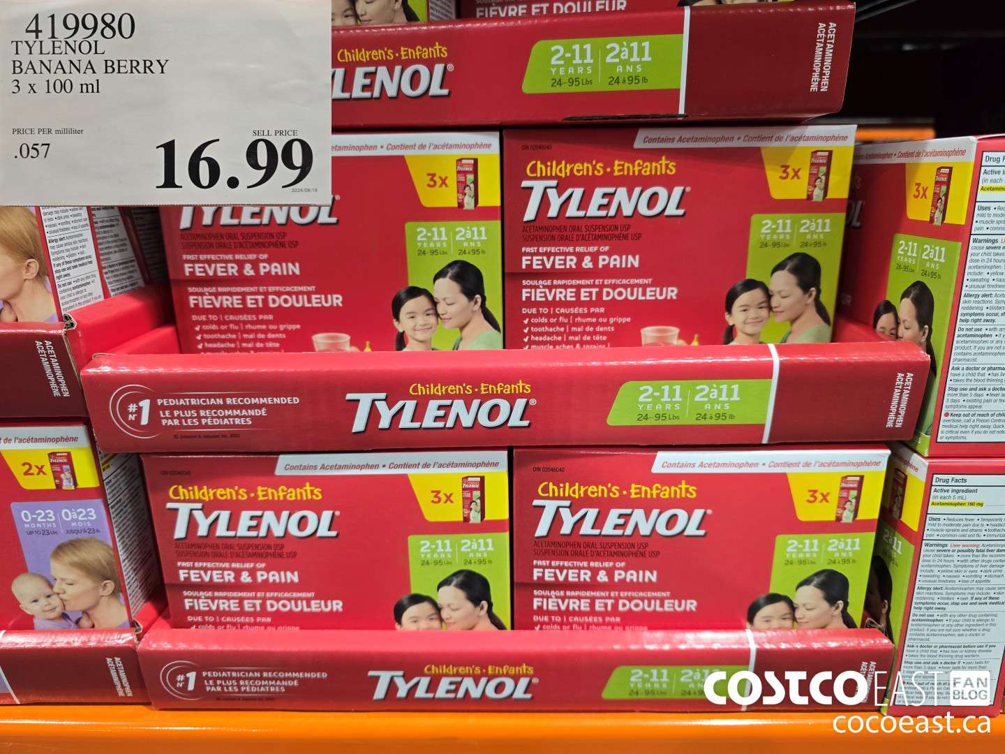 419980 TYLENOL BANANA BERRY 3 x 100 ML $16.99