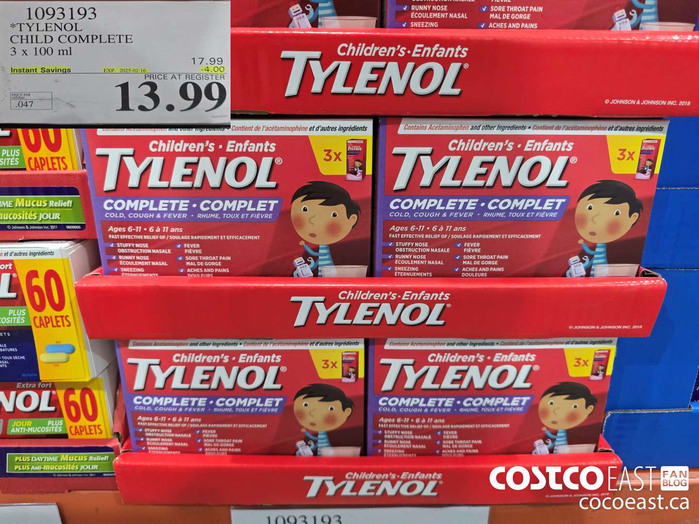 1093193 TYLENOL CHILD COMPLETE 3 X 100ML ($4.00 INSTANT SAVINGS EXPIRES ON 2025-02-16) $13.99