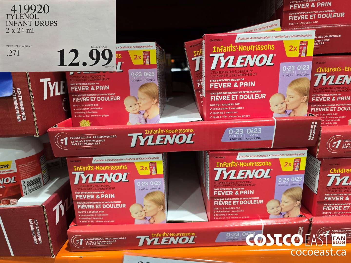 419920 TYLENOL INFANT DROPS 2 x 24ML $12.99