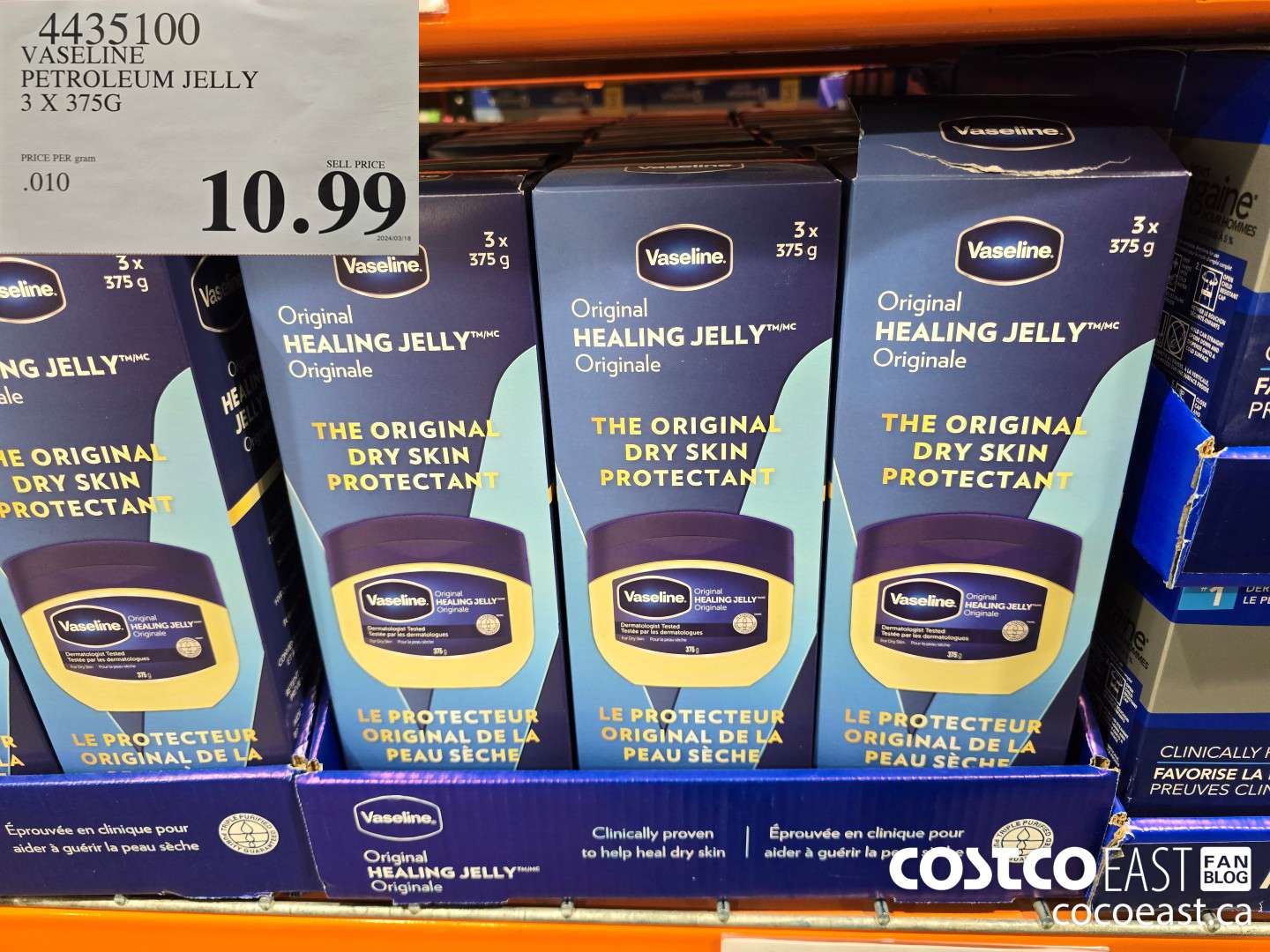 4435100 VASELINE PETROLEUM JELLY 3 X 375 G $10.99