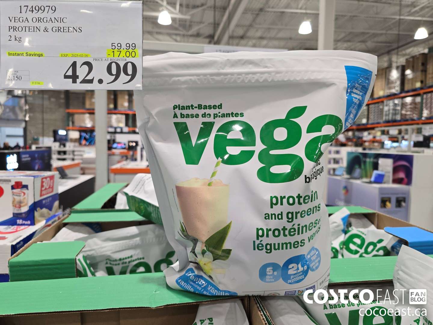 1749979 VEGA ORGANIC PROTEIN & GREENS 2 KG ($17.00 INSTANT SAVINGS EXPIRES ON 2025-02-16) $42.99