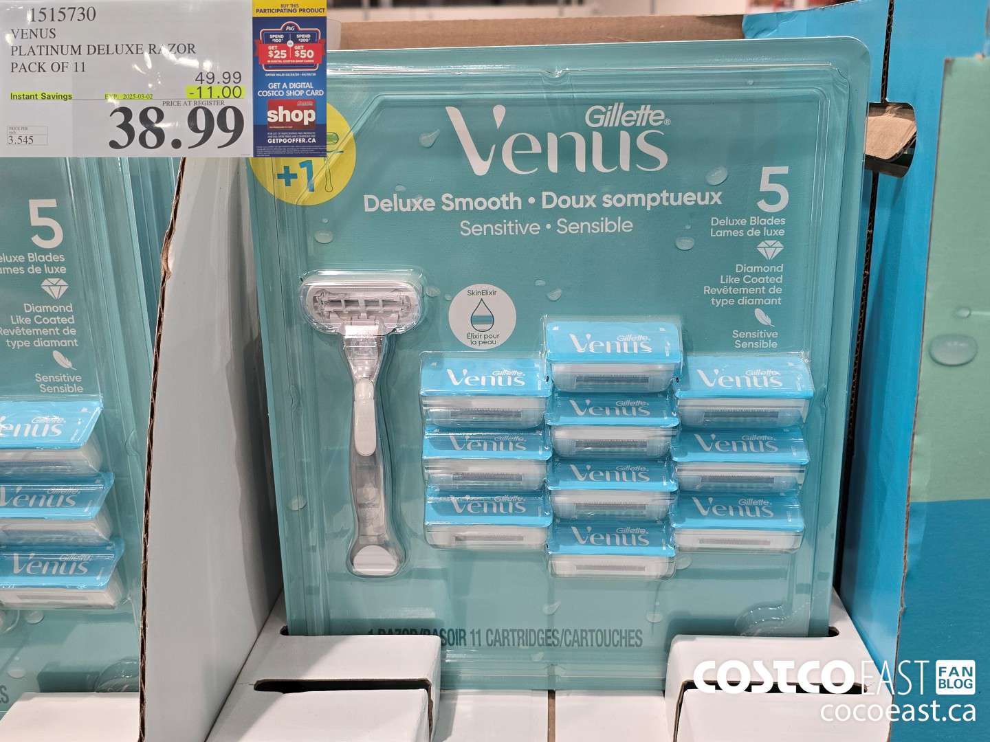 1515730 VENUS PLATINUM DELUXE RAZOR PACK OF 11 ($11.00 INSTANT SAVINGS EXPIRES ON 2025-03-02) $38.99
