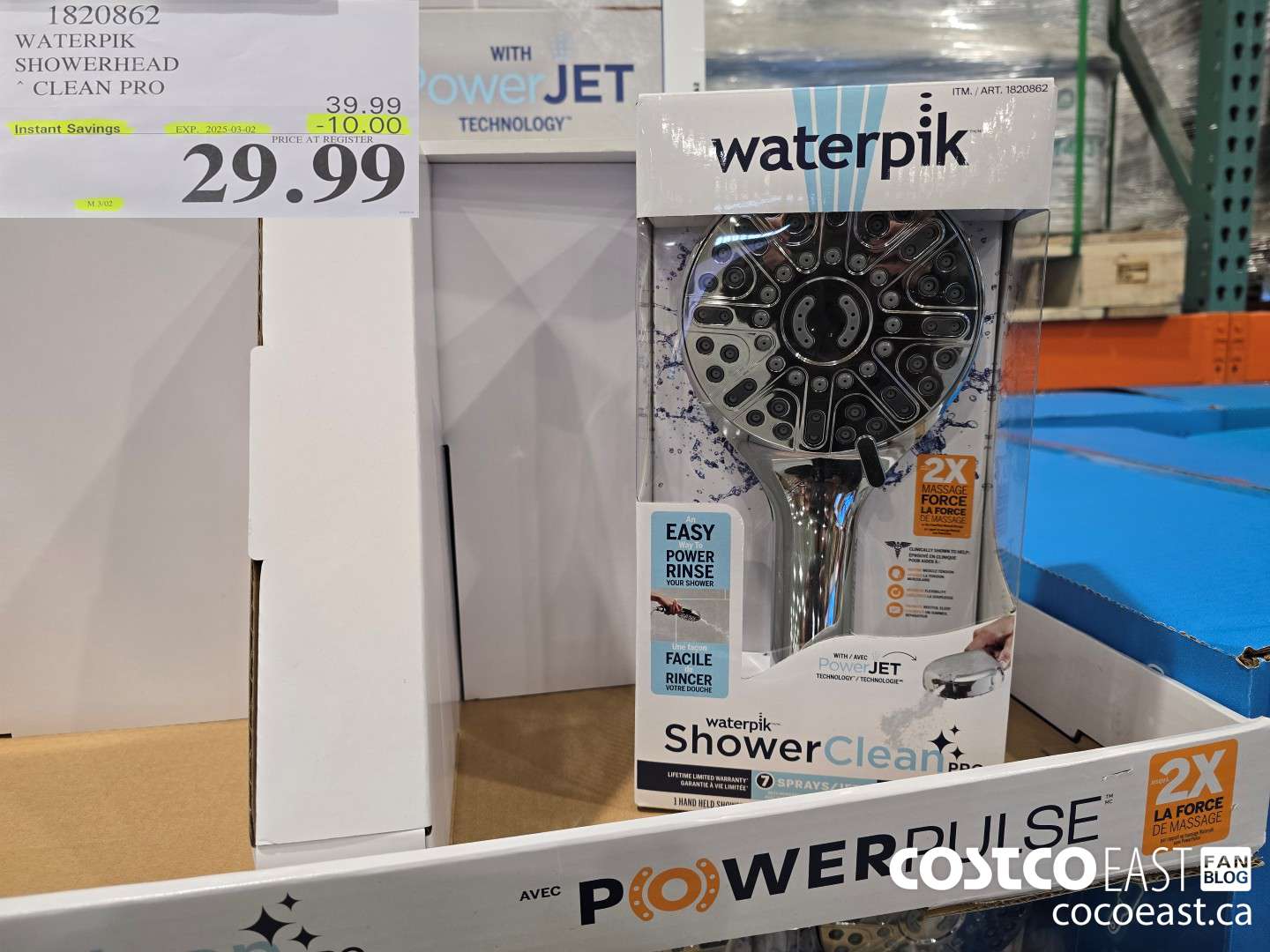 1820862 WATERPIK SHOWERHEAD CLEAN PRO ($10.00 INSTANT SAVINGS EXPIRES ON 2025-03-02) $29.99