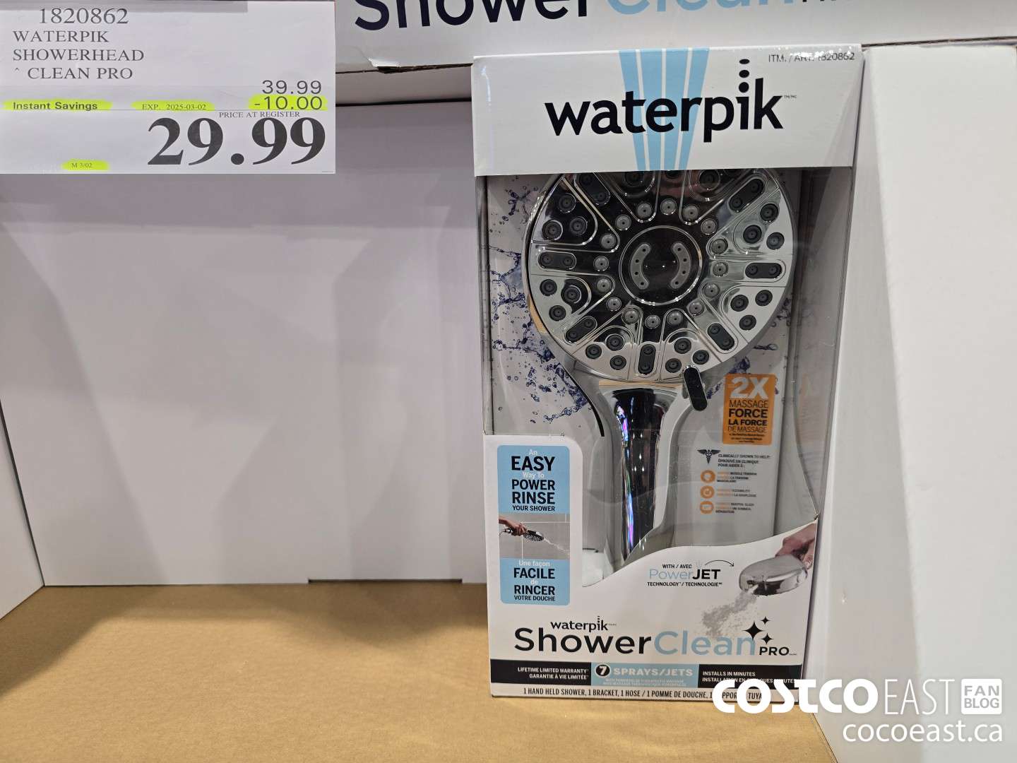 1820862 WATERPIK SHOWERHEAD CLEAN PRO ($10.00 INSTANT SAVINGS EXPIRES ON 2025-03-02) $29.99