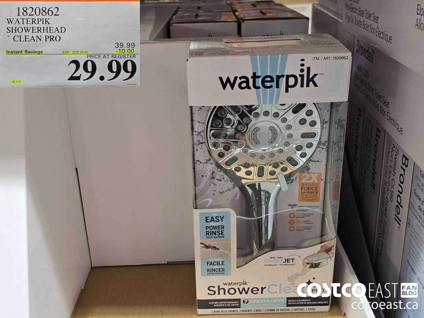 1820862 WATERPIK SHOWERHEAD CLEAN PRO ($10.00 INSTANT SAVINGS EXPIRES ON 2025-03-02) $29.99