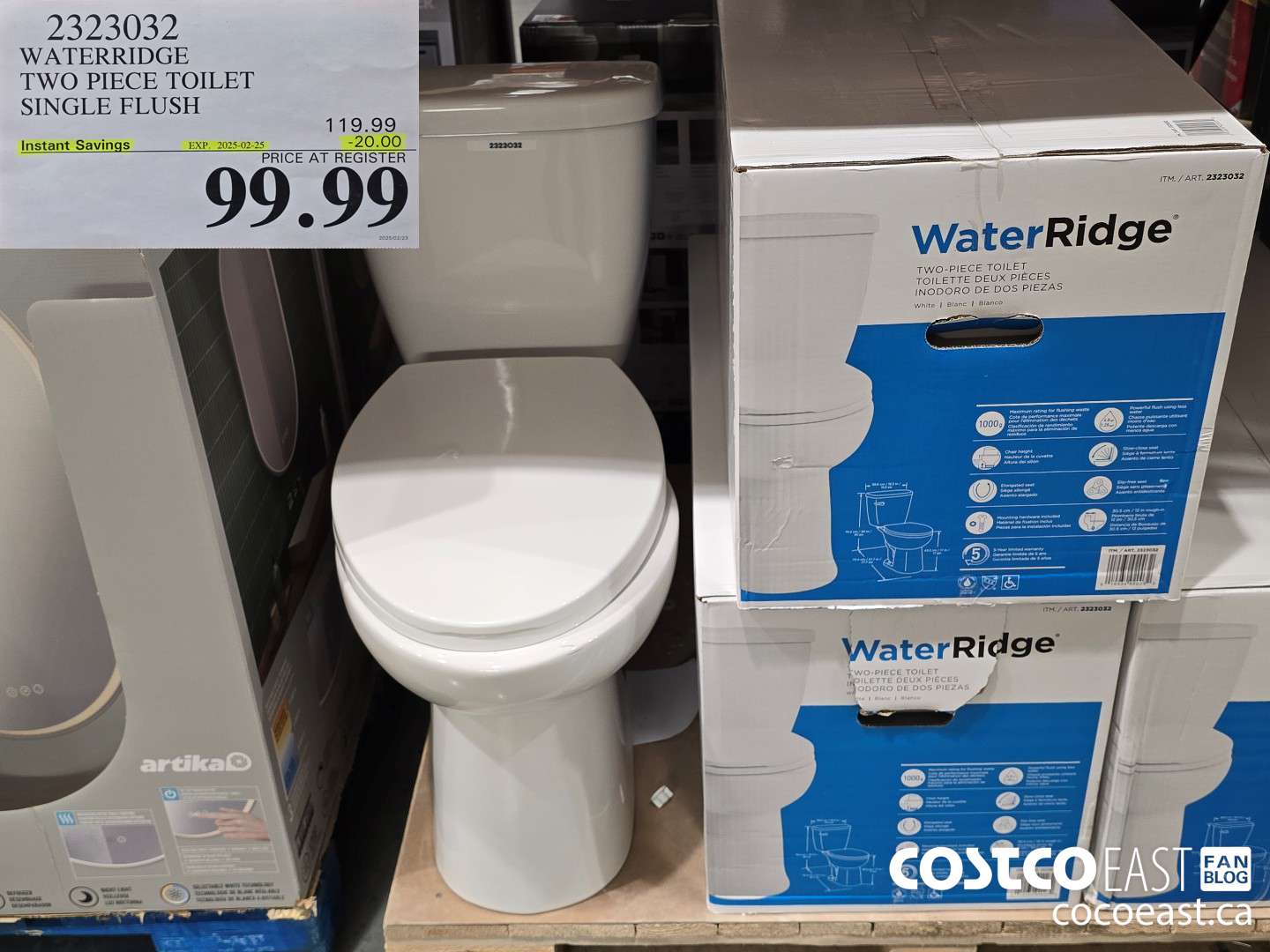 2323032 WATERRIDGE TWO PIECE TOILET SINGLE FLUSH ($20.00 INSTANT SAVINGS EXPIRES ON 2025-02-25) $99.99