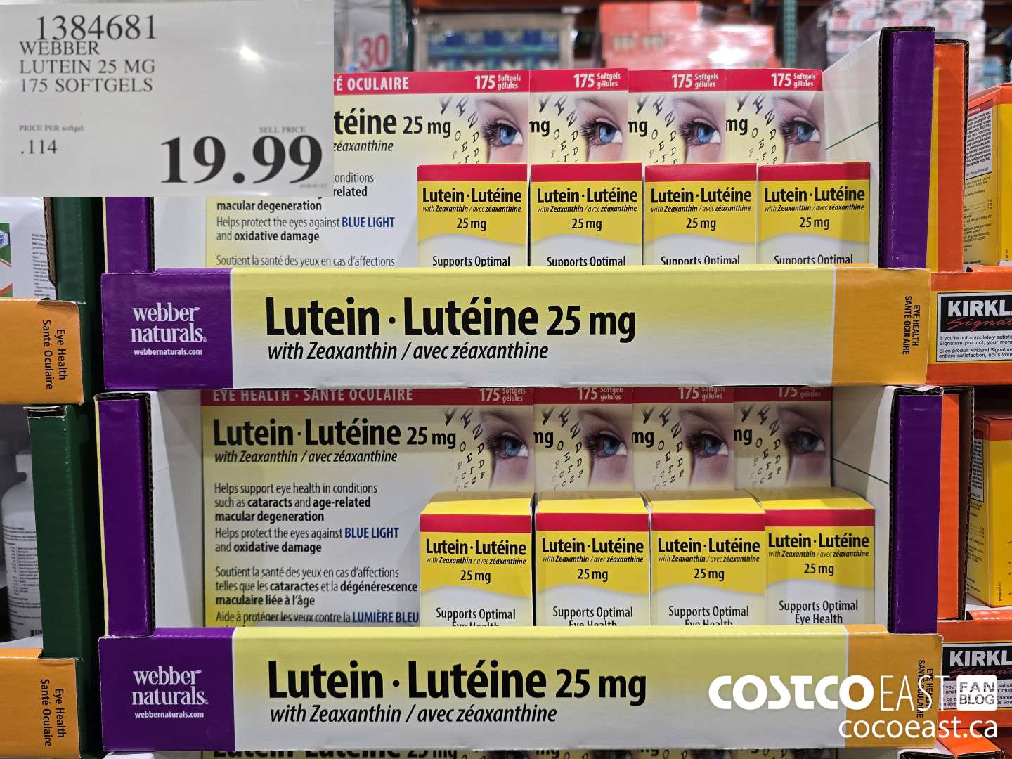 1384681 WEBBER LUTEIN 25 MG 175 SOFTGELS $19.99