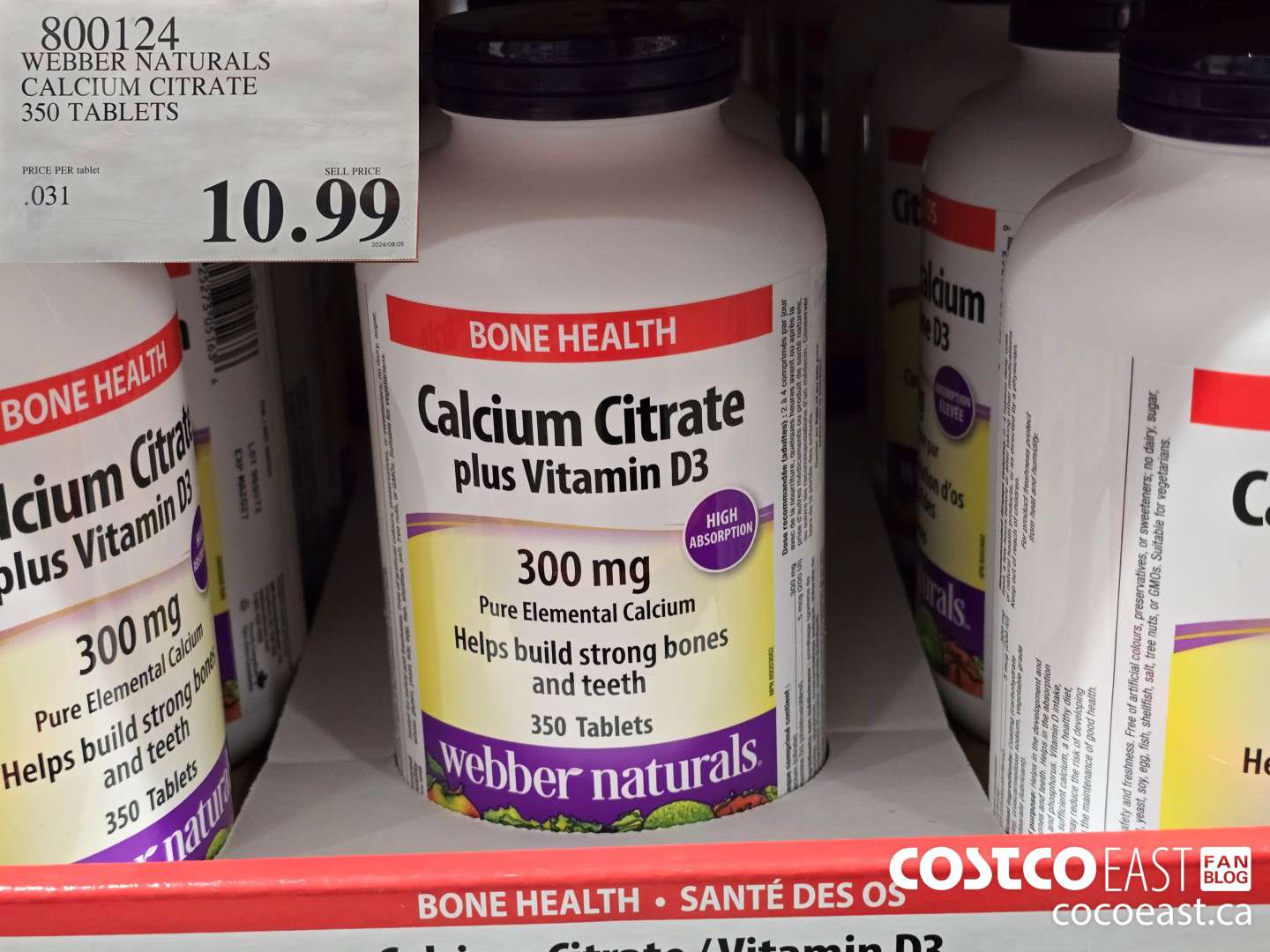 800124 WEBBER NATURALS CALCIUM CITRATE 350 TABLETS $10.99