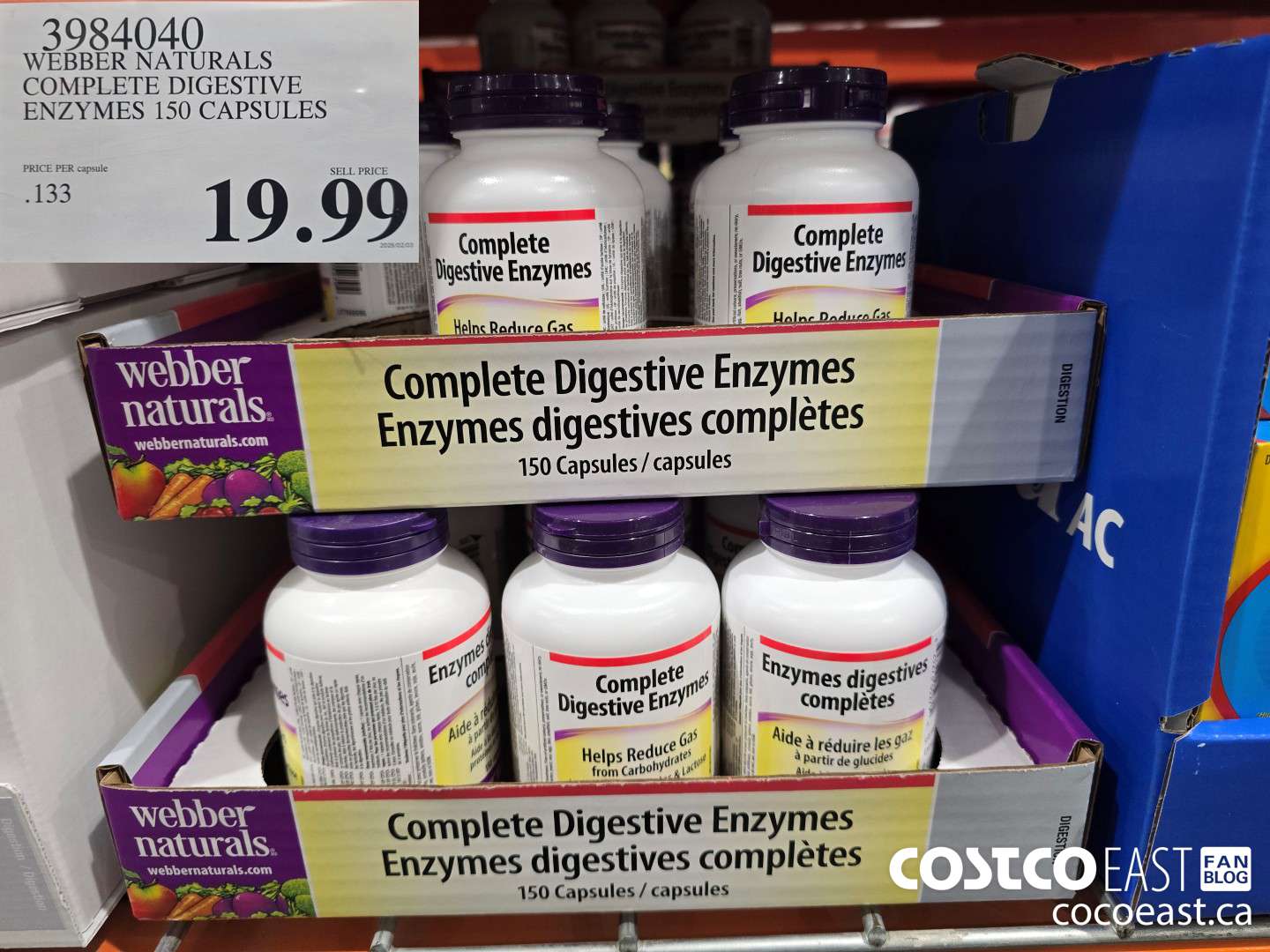 3984040 WEBBER NATURALS COMPLETE DIGESTIVE ENZYMES 150 CAPSULES $19.99