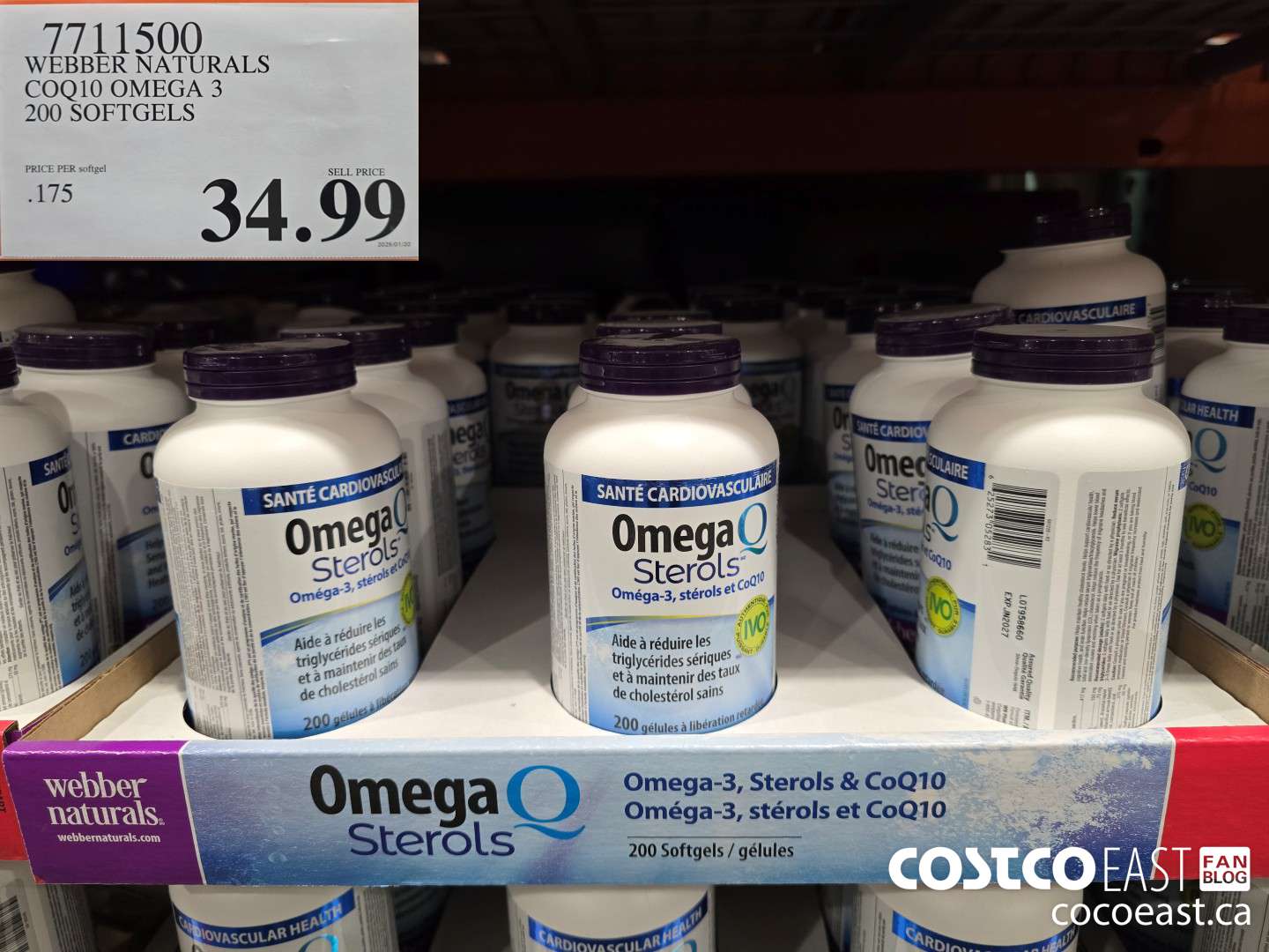 7711500 WEBBER NATURALS COQ10 OMEGA 3 200 SOFTGELS $34.99