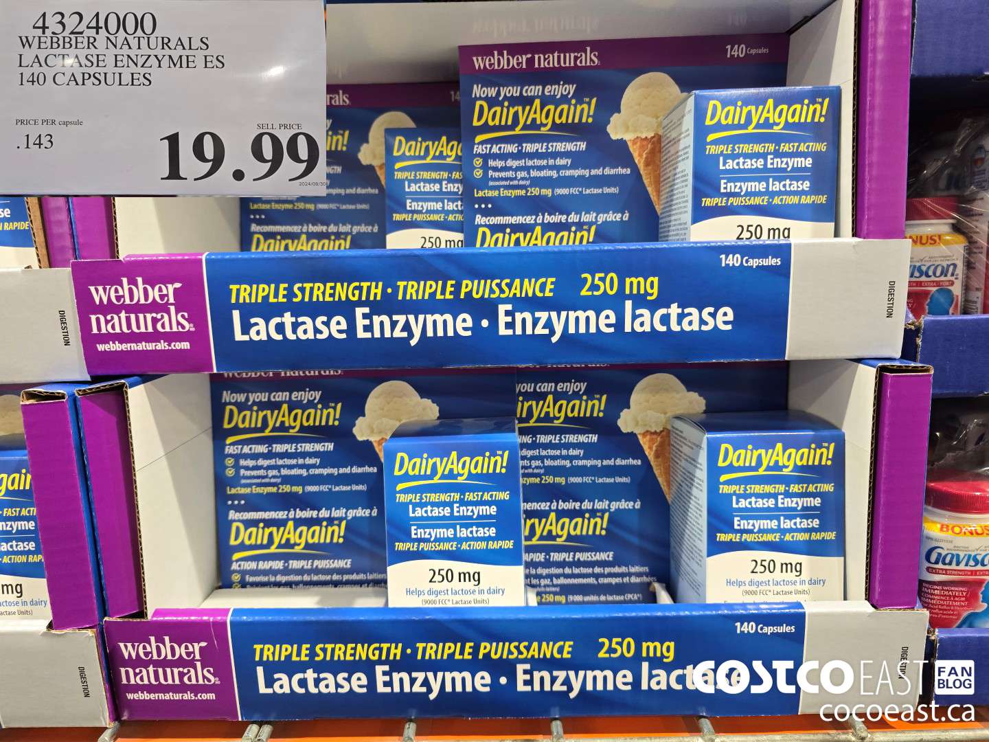 4324000 WEBBER NATURALS LACTASE ENZYME ES 140 CAPSULES $19.99