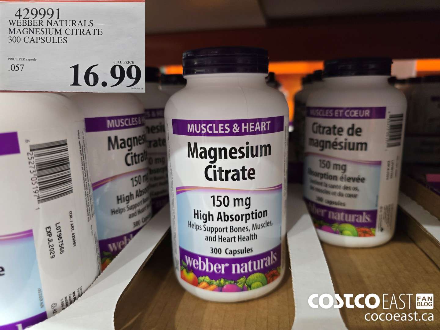 429991 WEBBER NATURALS MAGNESIUM CITRATE 300 CAPSULES $16.99