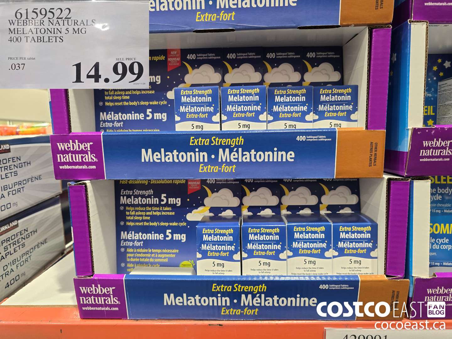 6159522 WEBBER NATURALS MELATONIN 5 MG 400 TABLETS $14.99