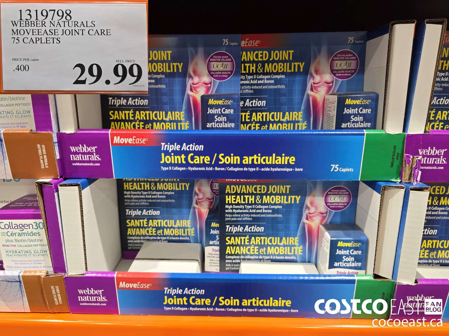 1319798 WEBBER NATURALS MOVEEASE JOINT CARE 75 CAPLETS $29.99