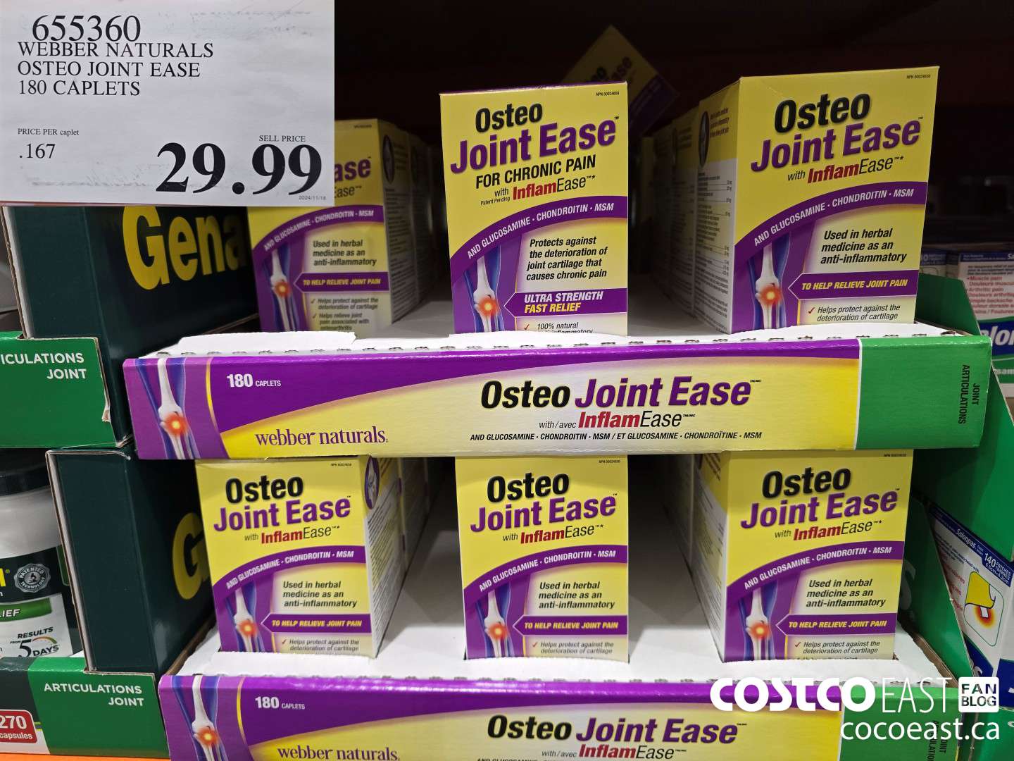 655360 WEBBER NATURALS OSTEO JOINT EASE 180 CAPLETS $29.99