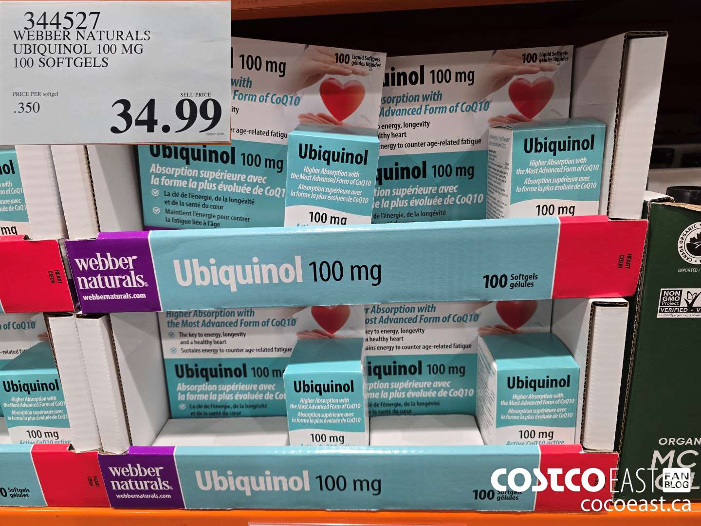 344527 WEBBER NATURALS UBIQUINOL 100 MG 100 SOFTGELS $34.99