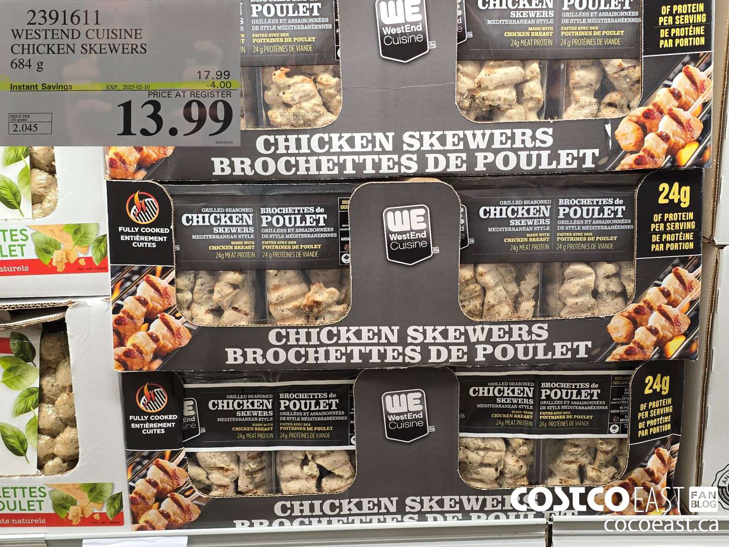 2391611 WESTERN CUISINE CHICKEN SKEWERS 684 G ($4.00 INSTANT SAVINGS EXPIRES ON 2025-02-10) $13.99