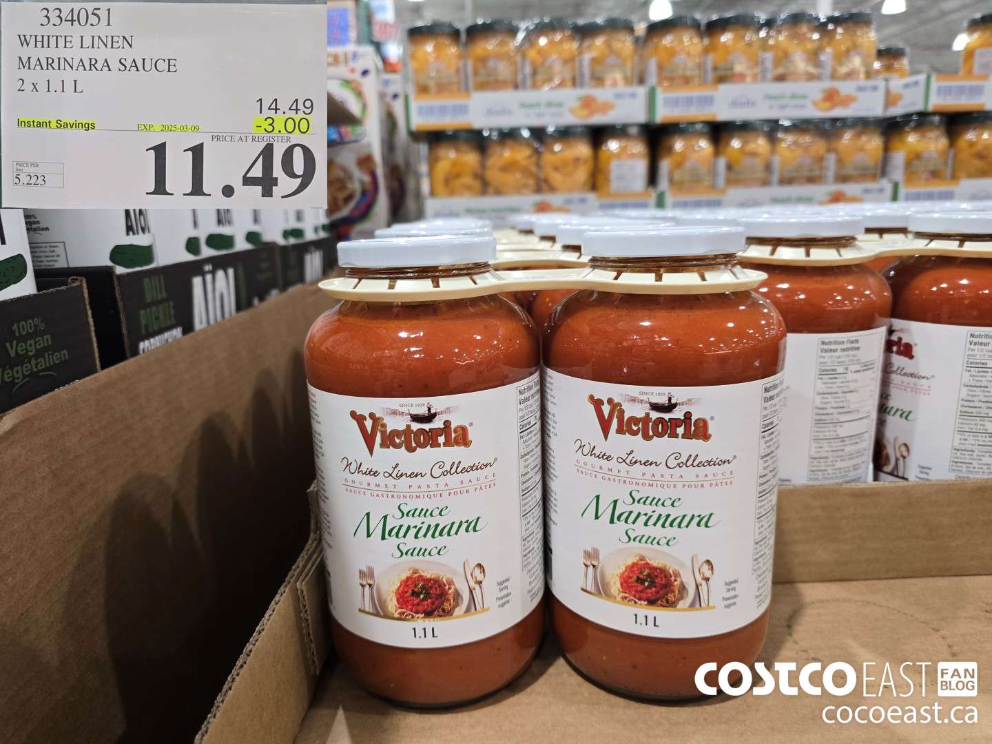 334051 WHITE LINEN MARINARA SAUCE 2 X 1.1L ($3.00 INSTANT SAVINGS EXPIRES ON 2025-03-09) $11.49