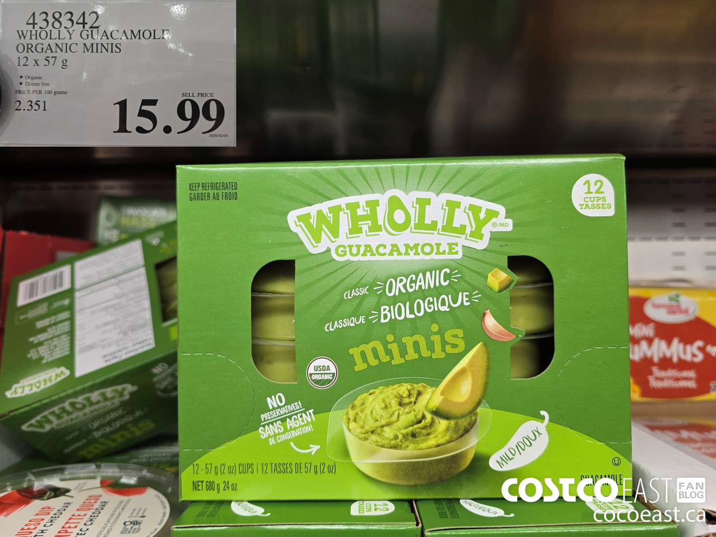 438342 WHOLLY GUACAMOLE ORGANIC MINIS 12 X 57 G $15.99