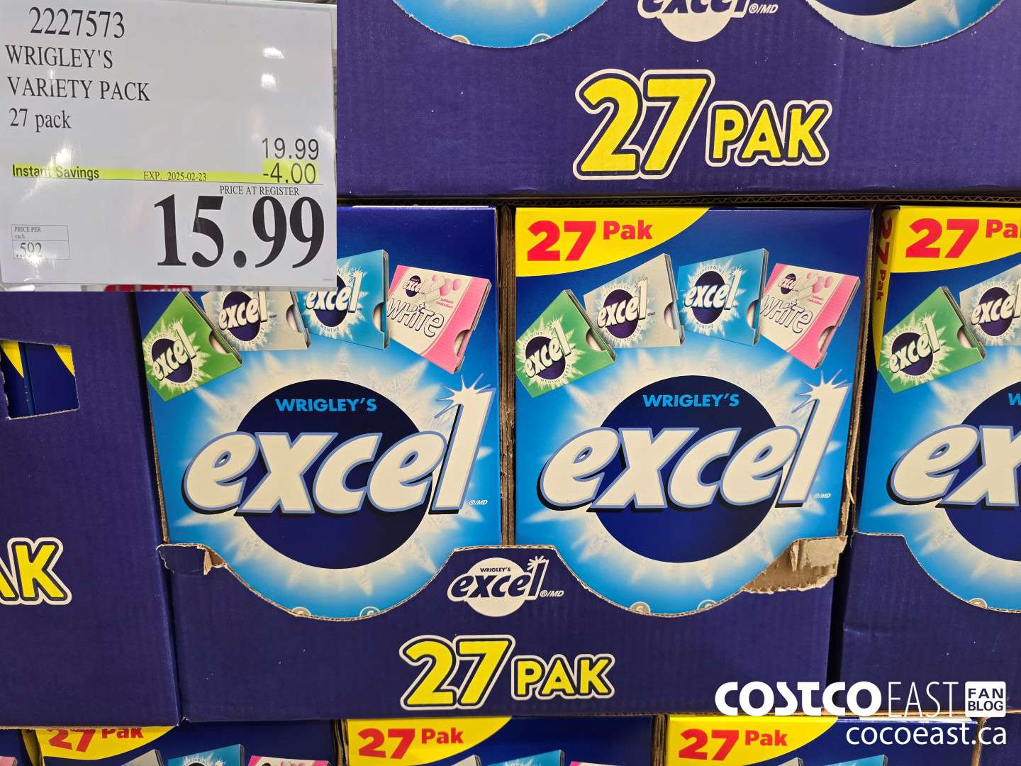 2227573 WRIGLEY'S VARIETY PACK 27 PACK ($4.00 INSTANT SAVINGS EXPIRES ON 2025-02-23) $15.99