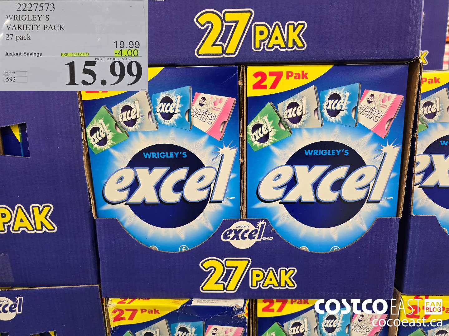 2227573 WRIGLEY'S VARIETY PACK 27 PACK ($4.00 INSTANT SAVINGS EXPIRES ON 2025-02-23) $15.99