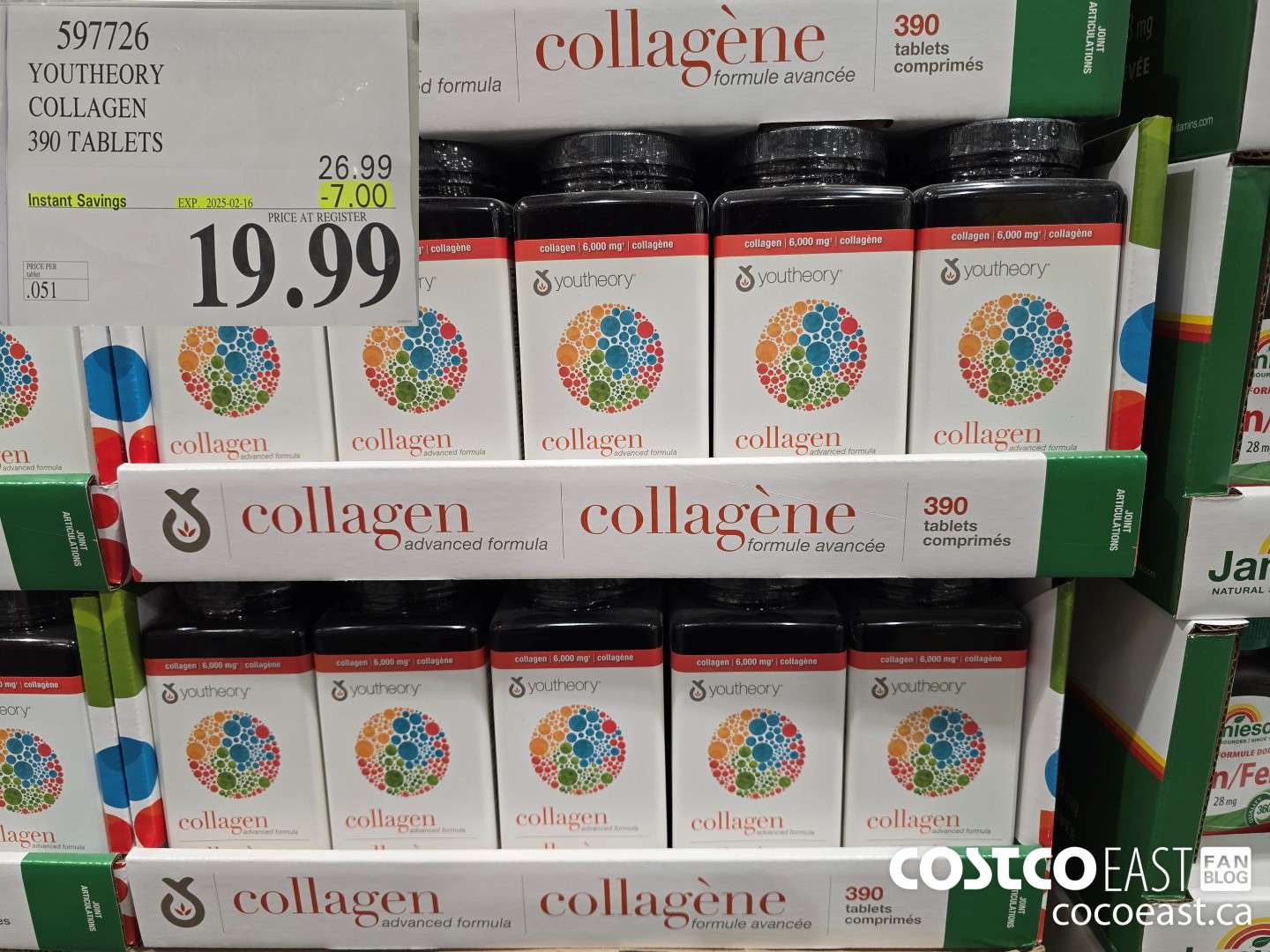 597726 YOUTHEORY COLLAGEN 390 TABLETS ($7.00 INSTANT SAVINGS EXPIRES ON 2025-02-16) $19.99