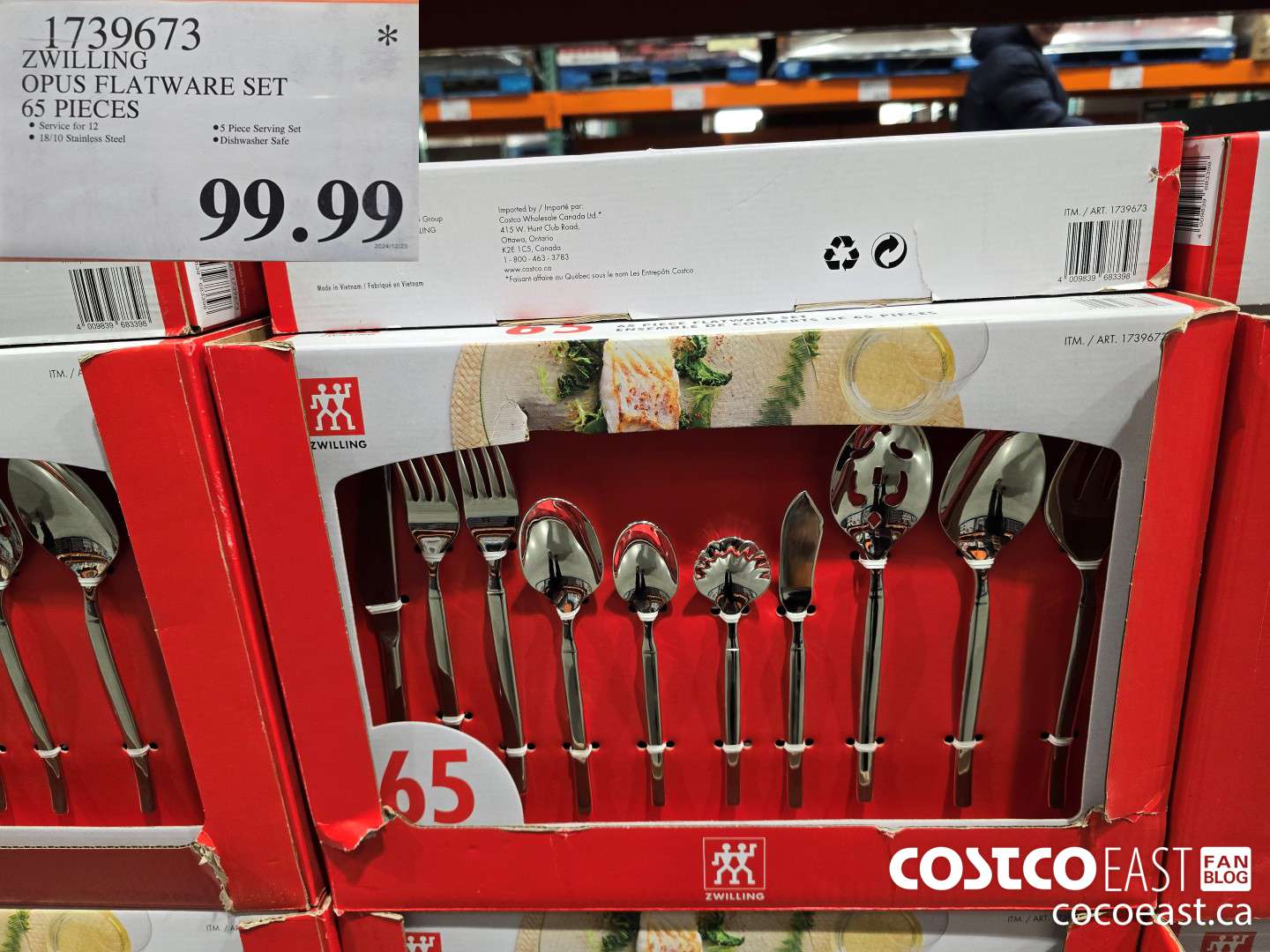 1739673 ZWILLING OPUS FLATWARE SET 65 PIECES $99.99
