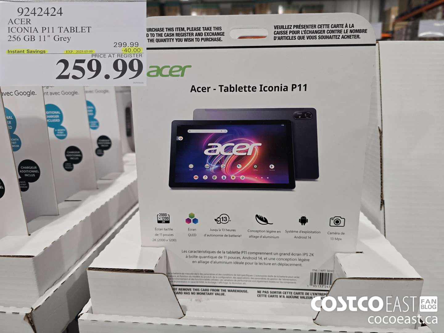 9242424 ACER ICONIA p11 TABLET 256GB 11