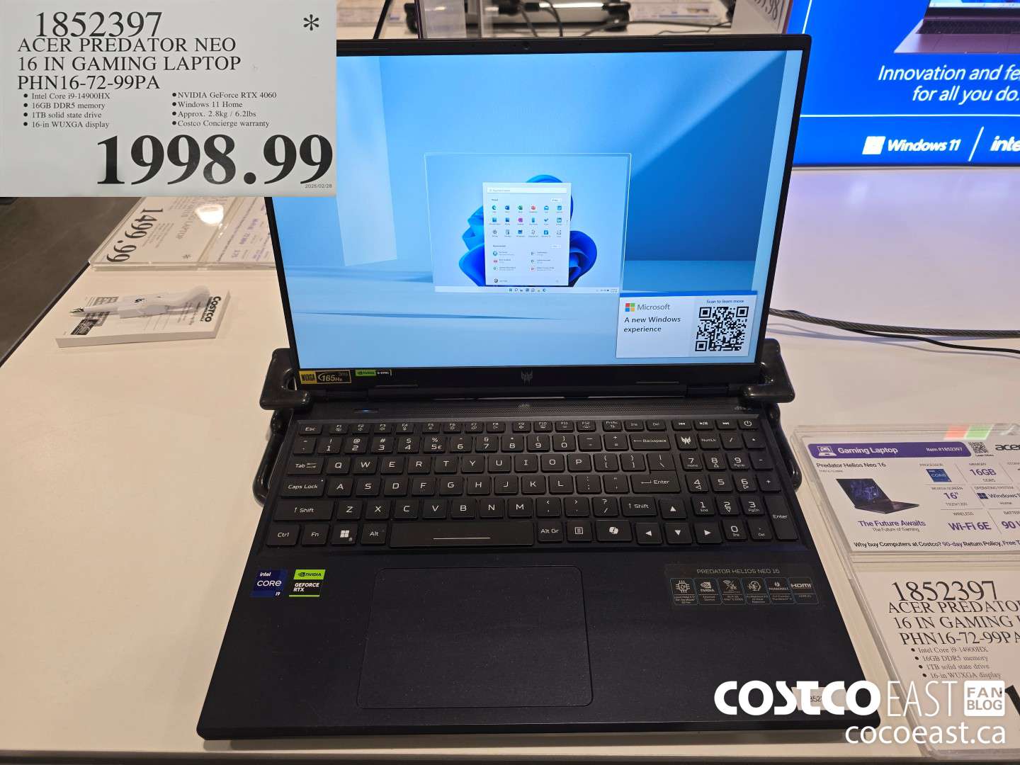 1852397 ACER PREDATOR NEO 16 IN GAMING LAPTOP PHN16-72-99PA $1998.99