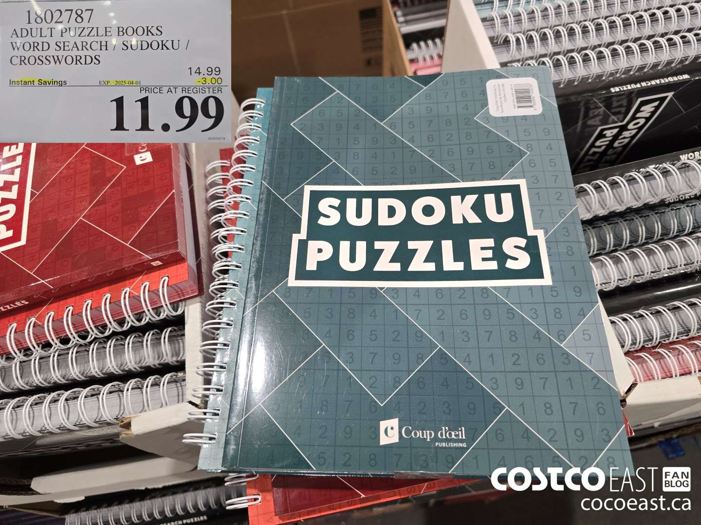 1802787 ADULT PUZZLE BOOKS WORD SEARCH / SUDOKU / CROSSWORDS 3.00 (EXPIRES ON 2025-04-01) $11.99