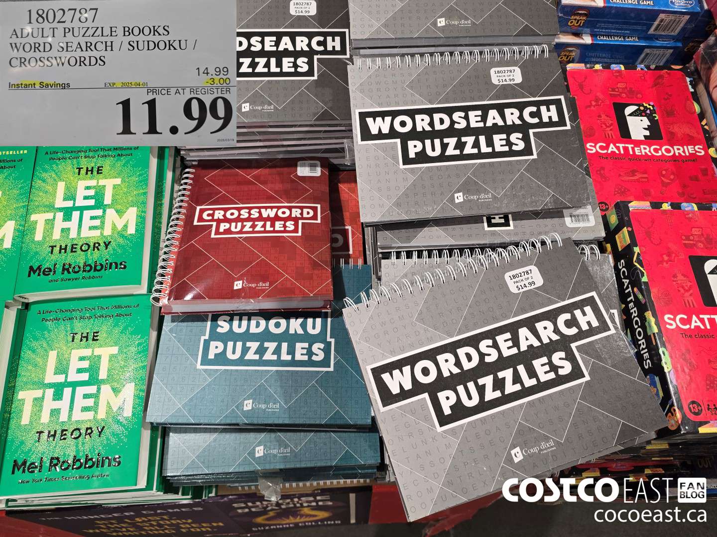 1802787 ADULT PUZZLE BOOKS WORD SEARCH / SUDOKU / CROSSWORDS 3.00 (EXPIRES ON 2025-04-01) $11.99