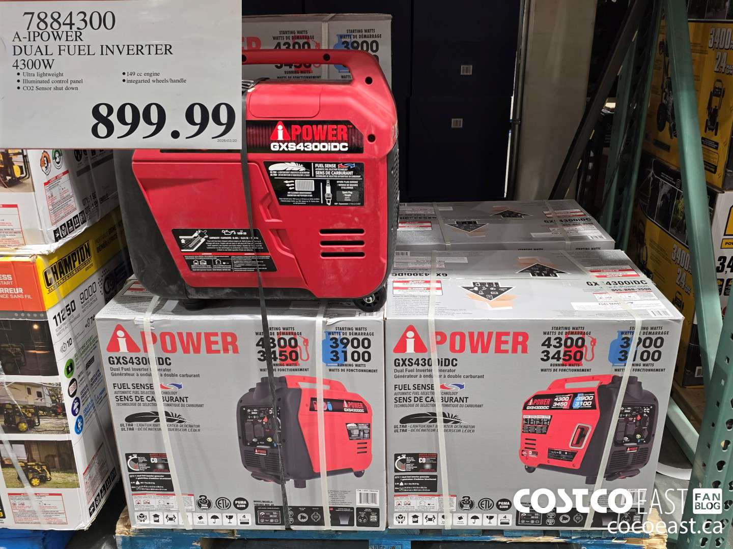 7884300 A-IPOWER DUAL FUEL INVERTER 4300W $899.99