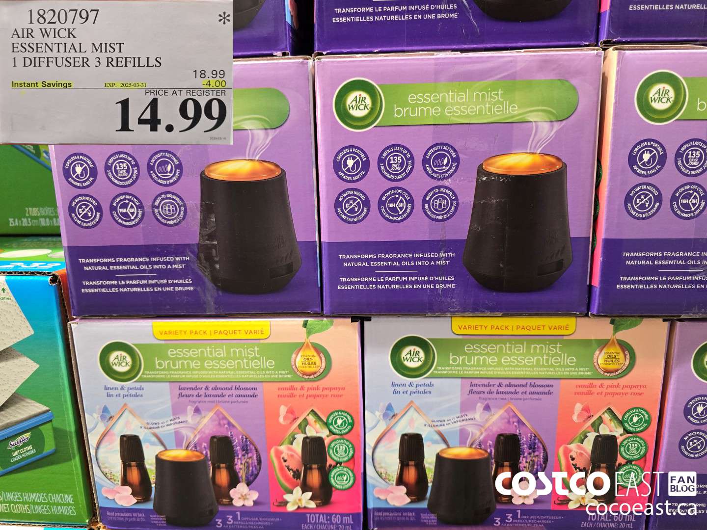 1820797 AIR WICK ESSENTIAL MIST 1 DIFFUSER 3 REFILLS ($4.00 INSTANT SAVINGS EXPIRES ON 2025-03-31) $14.99