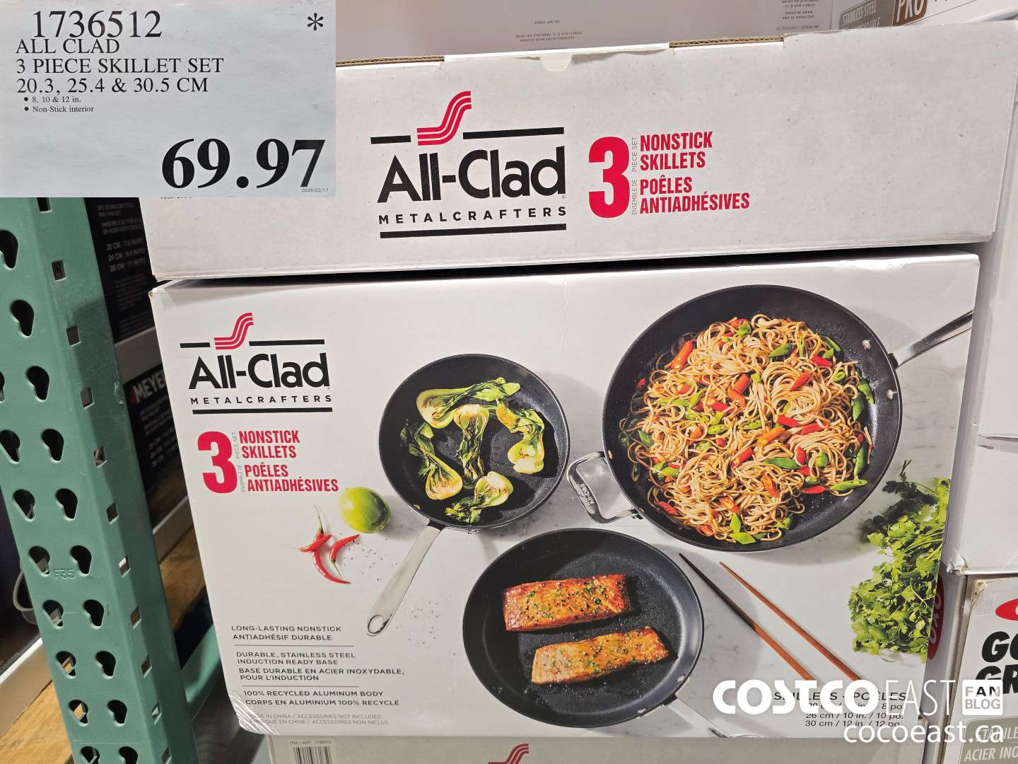1736512 ALL CLAD 3 PIECE SKILLET SET 20., 25.4, 30.5 CM $69.97