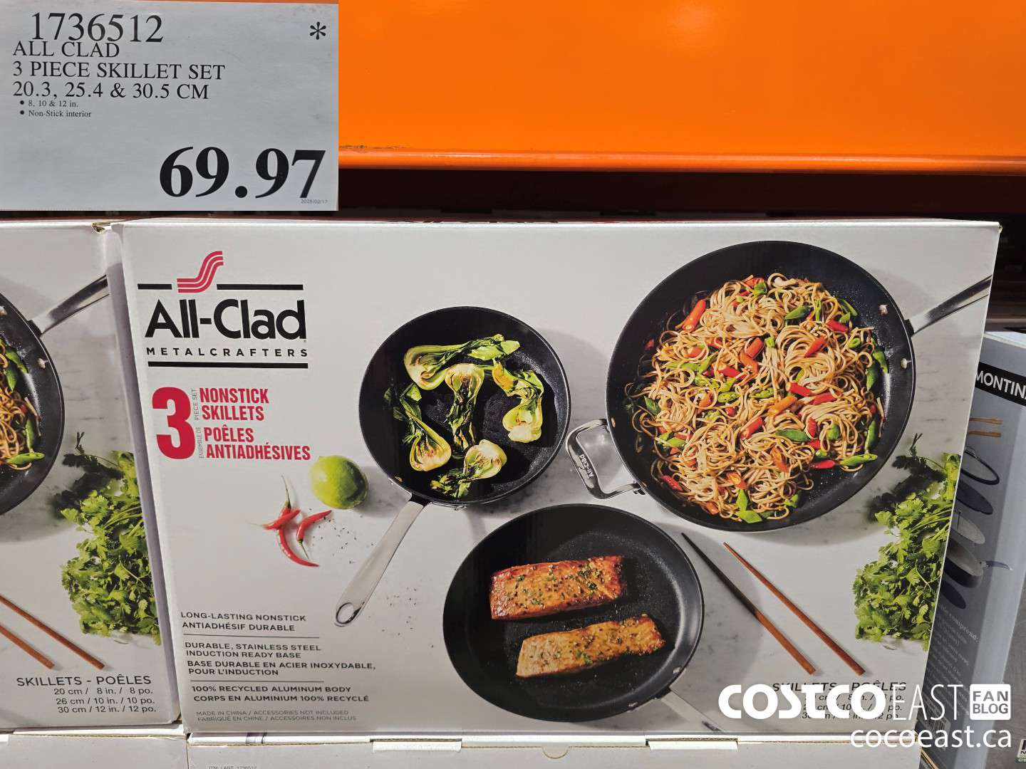 1736512 ALL CLAD 3 PIECE SKILLET SET 20., 25.4, 30.5 CM $69.97
