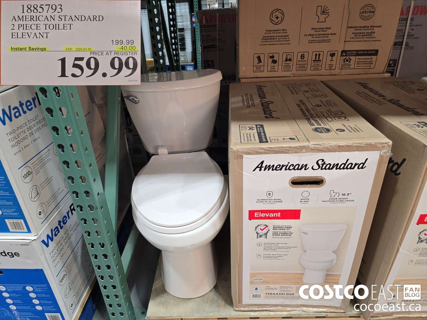 1885793 AMERICAN STANDARD 2 PIECE TOILET ELEVANT ($40.00 INSTANT SAVINGS EXPIRES ON 2025-03-30) $159.99