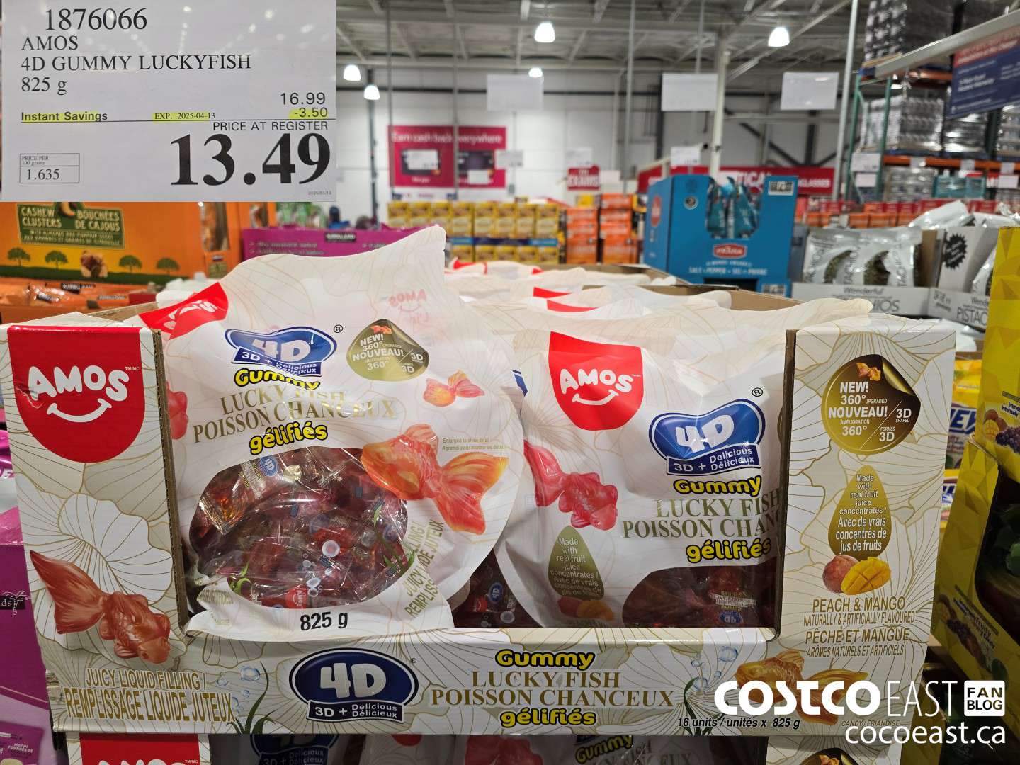 1876066 AMOS 4D GUMMY LUCKYFISH 825 g ($3.50 INSTANT SAVINGS EXPIRES ON 2025-04-13) $13.49