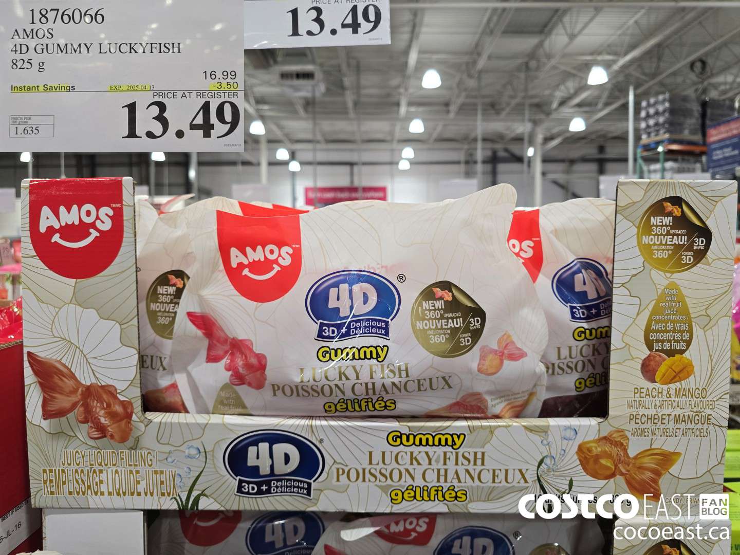 1876066 AMOS 4D GUMMY LUCKYFISH 825 g ($3.50 INSTANT SAVINGS EXPIRES ON 2025-04-13) $13.49