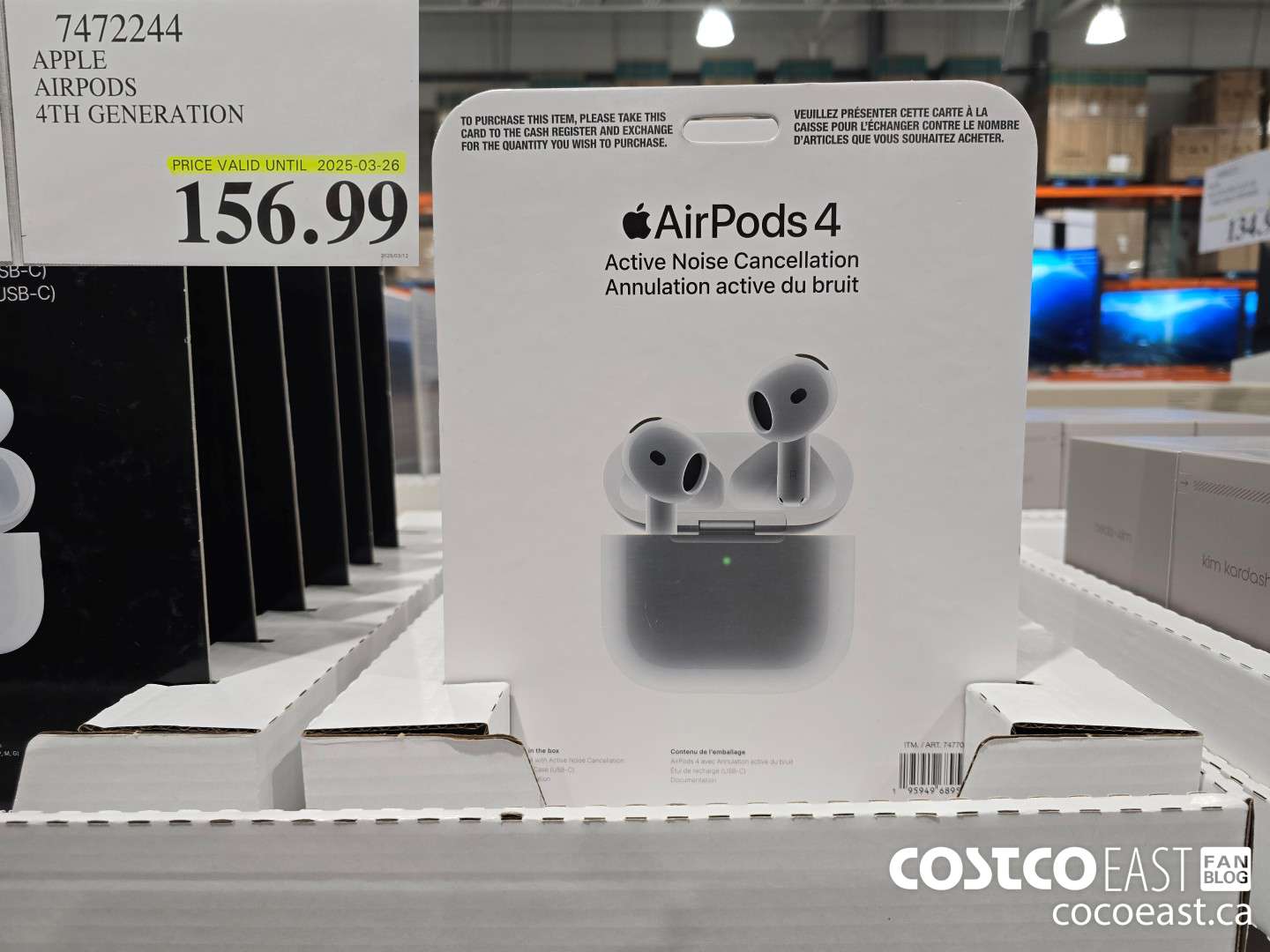 7472244 APPLE AIRPODS 4TH GENERATION $156.99