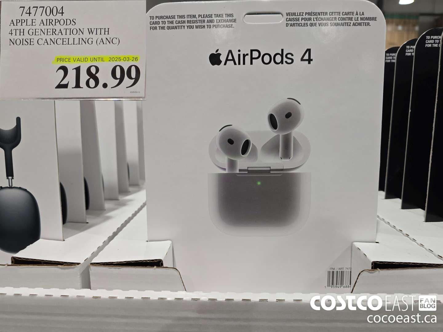 7477004 APPLE AIRPODS 4TH GENERATION WITH NOISE CANCELLING (ANC) $218.99