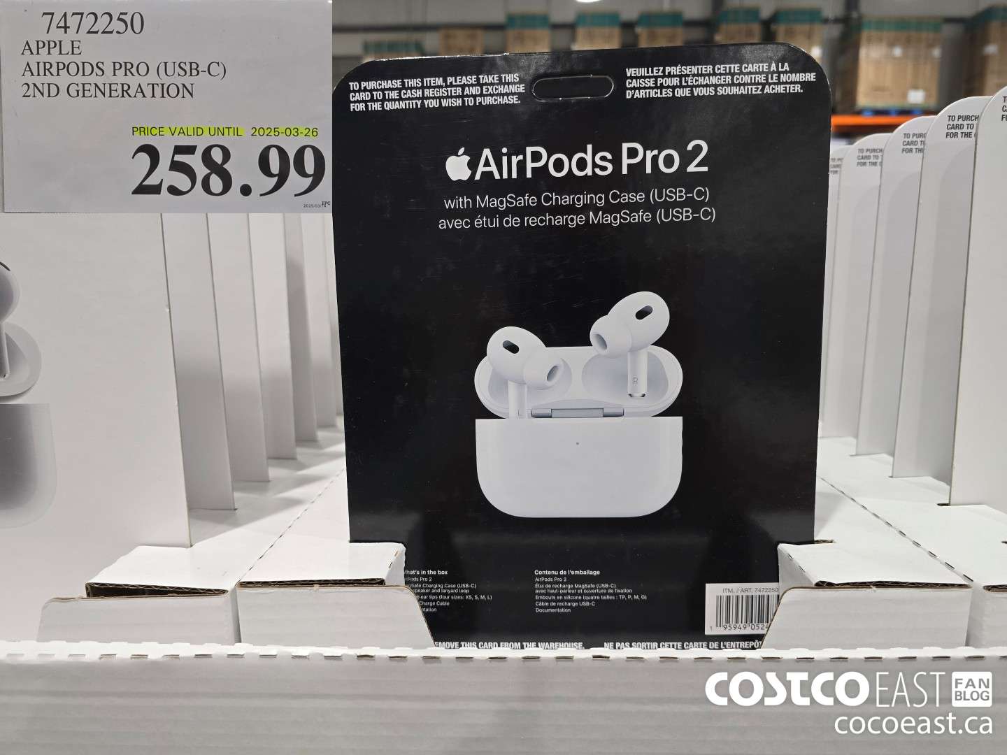 7472250 APPLE AIRPODS PRO (USB-C) 2ND GENERATION $258.99