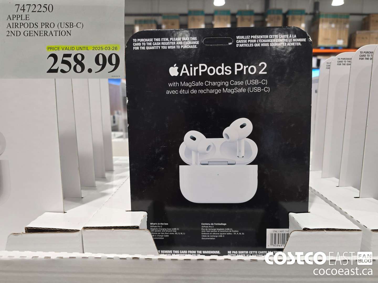 7472250 APPLE AIRPODS PRO (USB-C) 2ND GENERATION $258.99