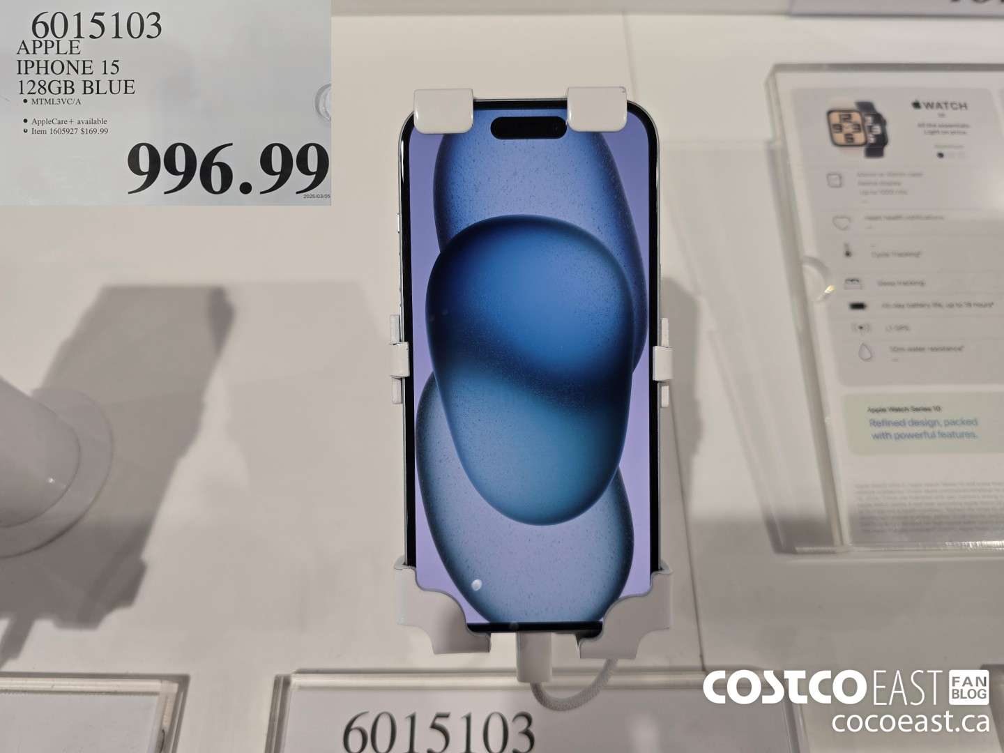 6015103 APPLE IPHONE 15 128GB BLUE $996.99