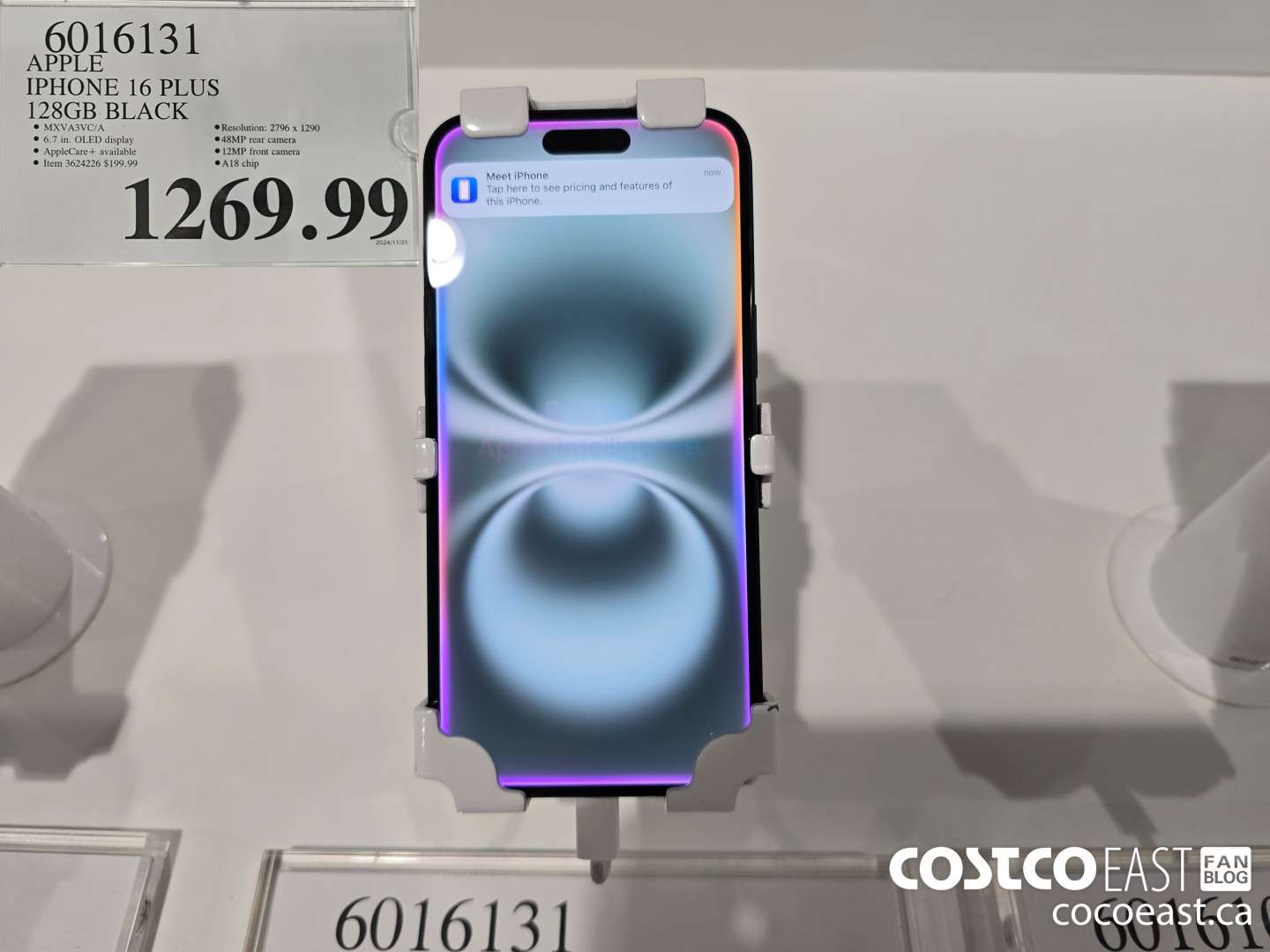6016131 APPLE IPHONE 16 PLUS 128GB BLACK $1269.99