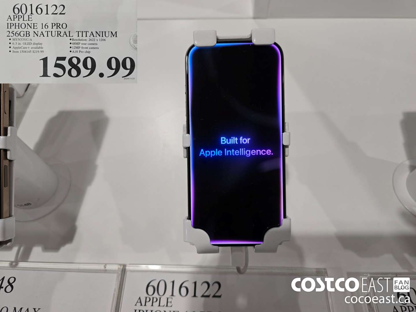 6016122 APPLE IPHONE 16 PRO 256GB NATURAL TITANIUM $1589.99
