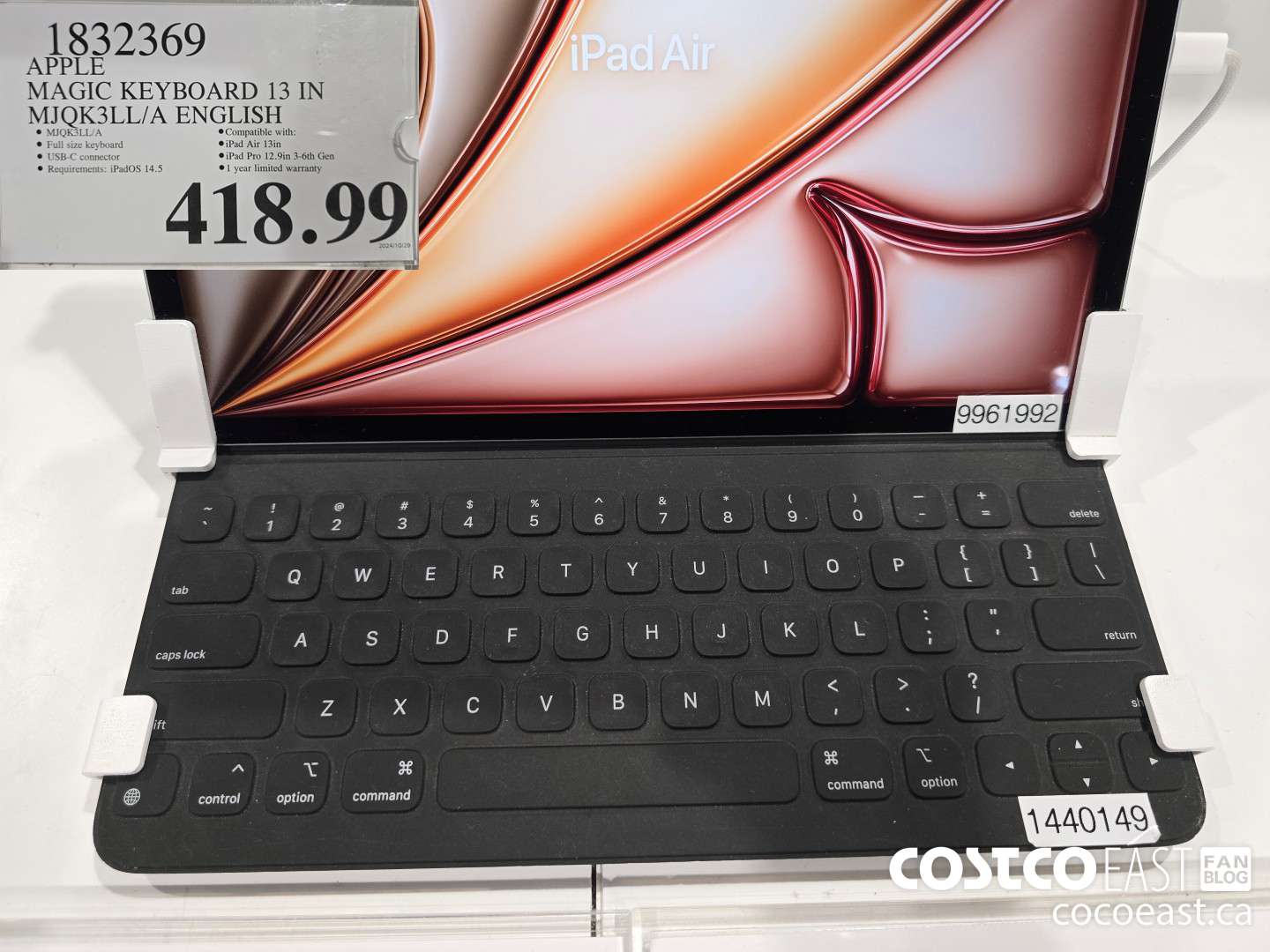 1832369 APPLE MAGIC KEYBOARD 13 IN MJQK3LL/A ENGLISH $418.99